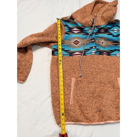 Aztec Hoodie - Women's Pink/Orange Size L/XL - Picture 5 of 5